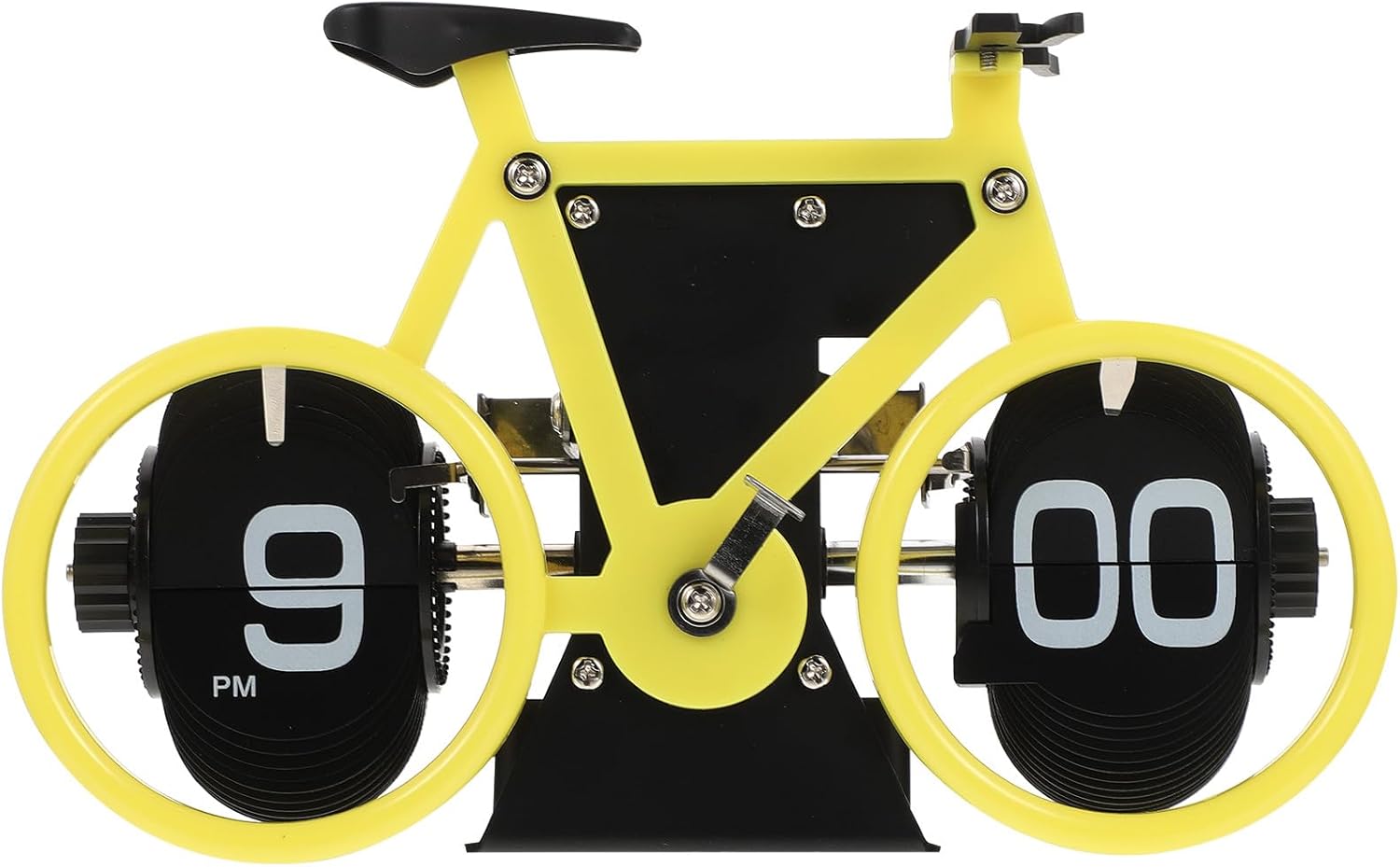 Vintage Bicycle Shaped Flip Clock Battery Operated Retro Desk Clock with Automatic Page Turn for Home and Office Décor