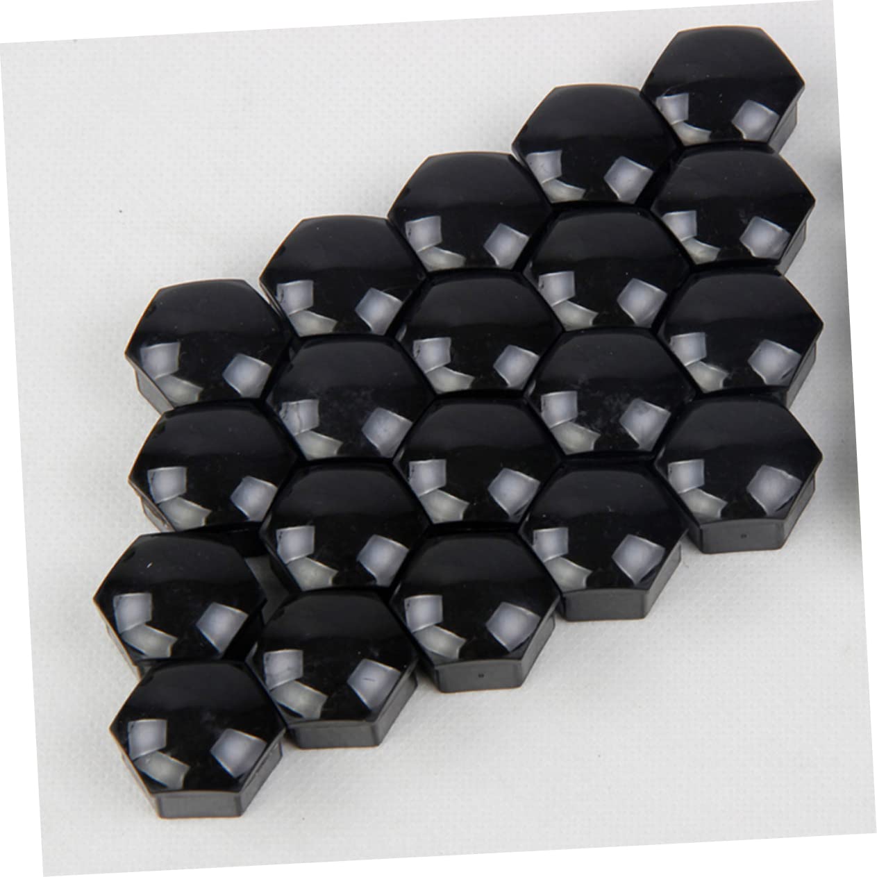 OUNONA Set of Wheel Nut Covers Black Plastic Decorative Screw Caps Clips for Car Bikes