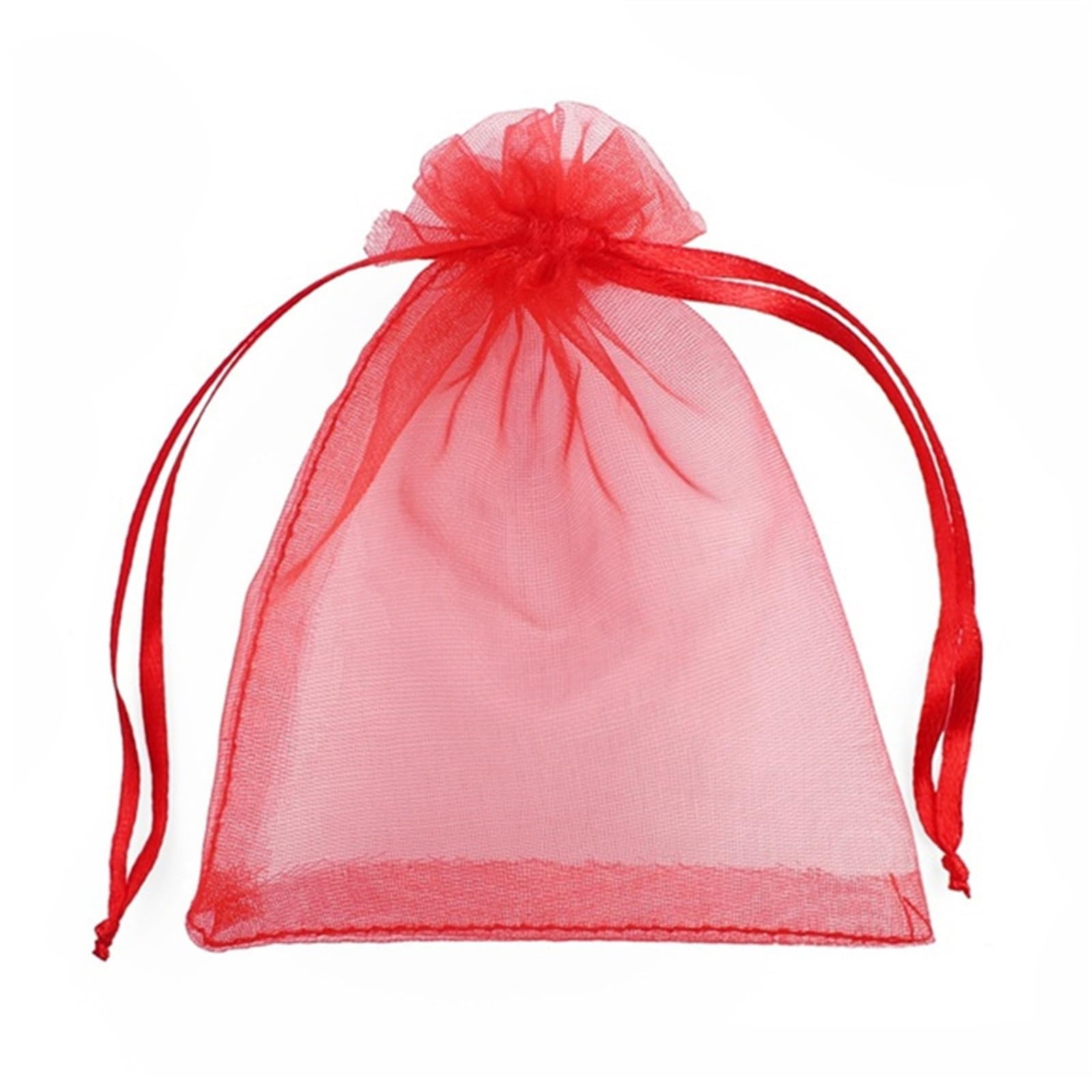 Doxicey Jewelry Package Bags 100pcs 5×7cm Drawstring Organza Bag small Pouches Jewelry Package Makeup Wedding Packaging Mesh Gift for Necklace Bracelet Earring Ring(Red)