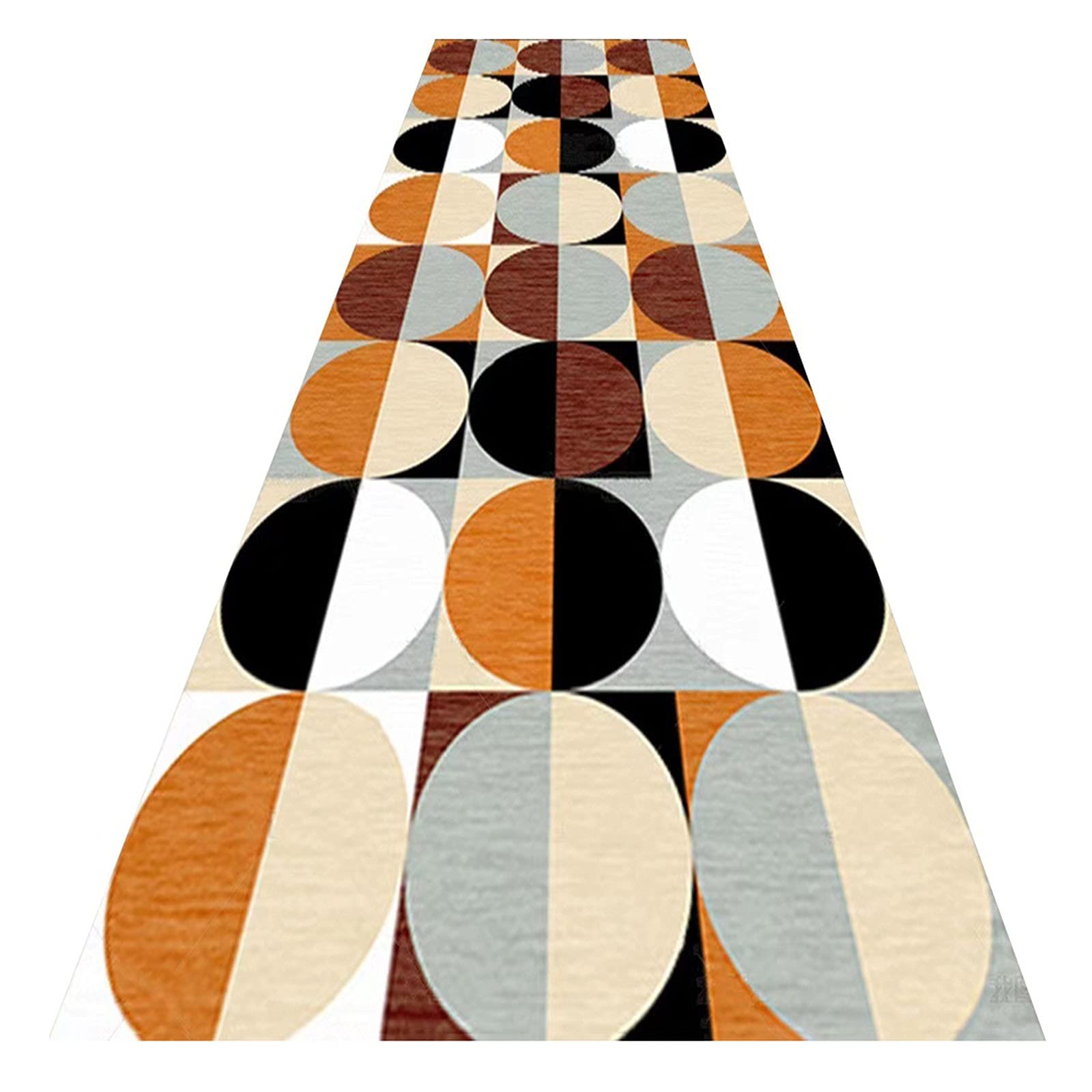 Tapis de couloir 3D design graphique semi-circulaire antidérapant sur mesure