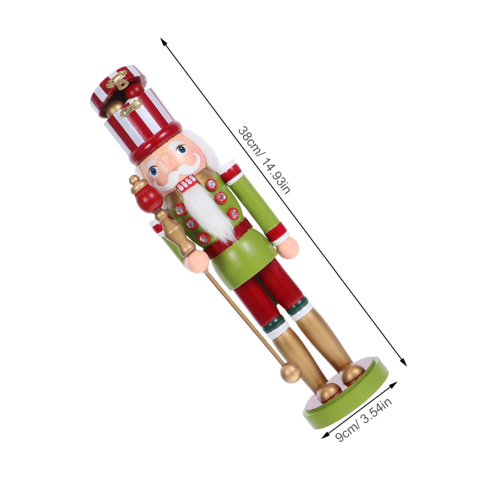 STOBAZA Nussknacker-Soldat als Holzfigur für Tischdeko Traditionelle Weihnachtsdekoration für Fensterbrett oder Kaminsims Handgefertigte Nussknackerfigur für Festliche Stimmung