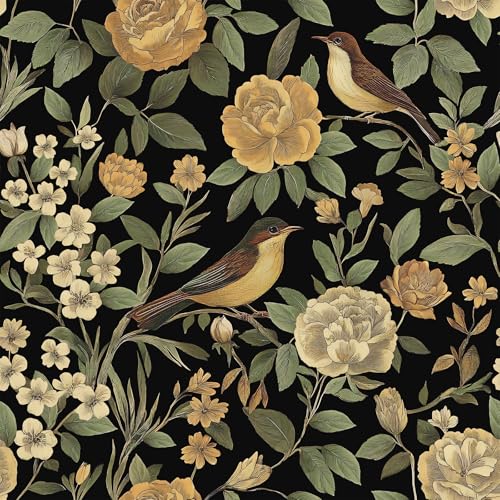 VEELIKE Vintage Bird Chinoiserie Peel & Stick Wallpaper