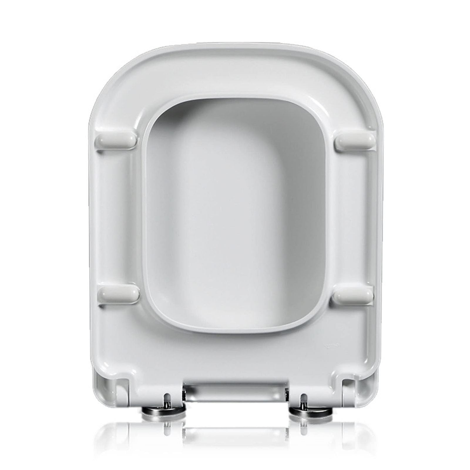 Tapa WC, Tapa de Inodoro de PP, Asiento de Inodoro de Cierre Suave, Liberación Rápida para una Fácil Limpieza, Tapadera WC Universal Cuadrado, Blanco, 04B, 36x45cm