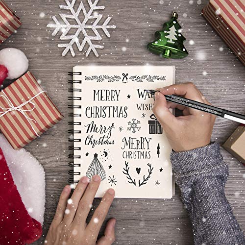 Qionew Hand Lettering Pens,9 Size Calligraphy Pens For Writing，Calligraphy Pens, Brush Markers Set，Soft And Hard Tip,For Beginners Writing, Art Drawings, Water Color Illustrations, Journaling #TOP2