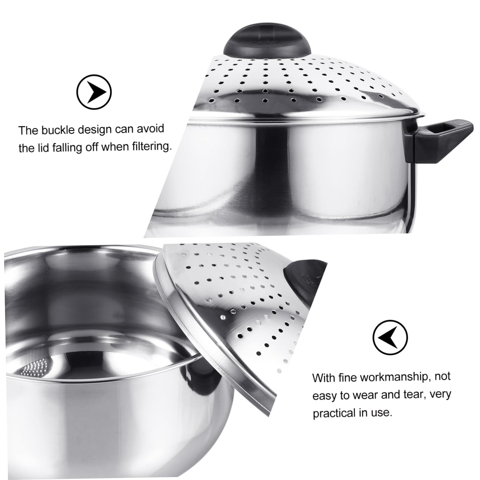 ARTIBETTER Pentola per Pasta in Acciaio Inox Coperchio, Resistente alle Alte Temperature, Antiaderente e Pratica per Cottura Rapida degli Spaghetti