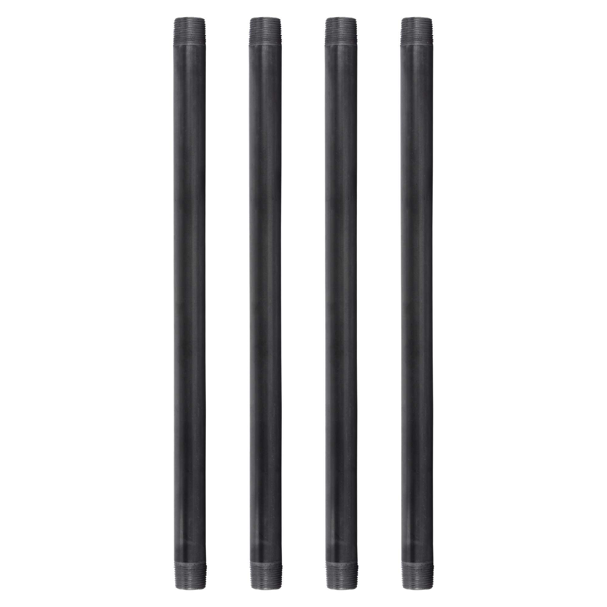 PIPE DECOR 3/4” x 18” Black Steel Plumbing Pipe, Pre Cut, Industrial Steel Grey Fits Standard 3/4 Inch Threaded Black Malleable Iron Fittings, Build
