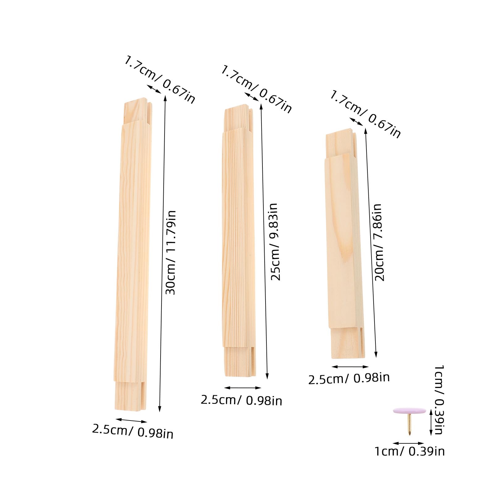 OSOLADY 1 juego de bastidores para punto de cruz - Bastidores de madera para bordado con 100 tachuelas para lienzos de bordado y manualidades, 7.8/9.8/11.8 pulgadas