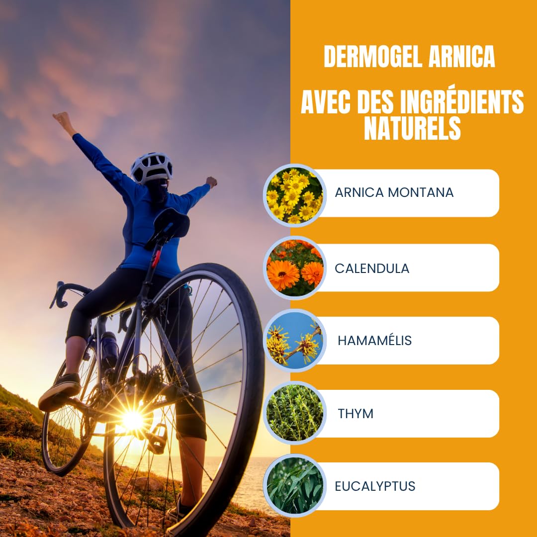 QKnatur - ARNICA MONTANA CREME GEL - Aide à soulager et apaiser les inconforts musculaires et articulaires - Teneur élevée en Arnica, Calendula, Extrait d'hamamélis - Massage (500 ml)