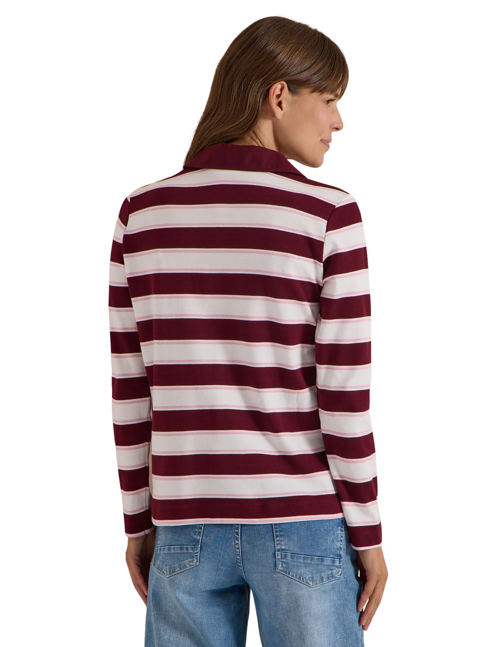 Cecil Damen 3231411 Langarm Poloshirt mit Knöpfen