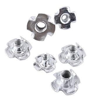 Stud Receptacles Football Prged 1583 90pcs Carbon Steel M3 M4 M5 M6 M8 Four Pronged Nuts Blind Inserts Nut for Wood Furniture