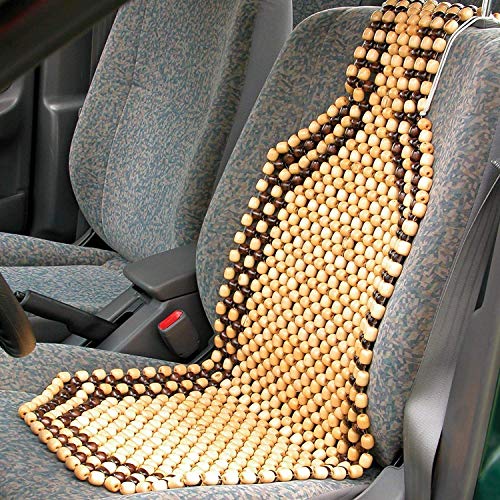 Image of Auto Oprema SW Bead Car Seat Wooden Cover Pad for Acupressure Sitting (Cream)