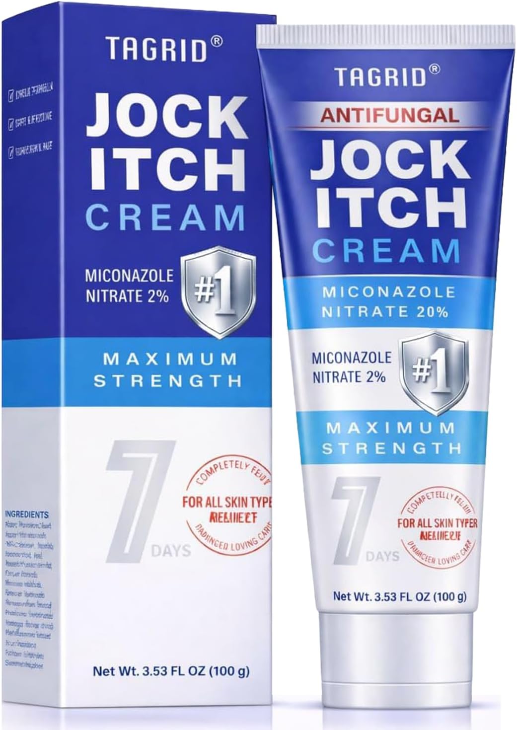 Antifungal Jock Itch Cream: Jock Itch Relief for Men and Women - Extra Strength Antifungal Cream for Skin - Relief for Itchy Skin - Premium Anti-Fungal Relief - Relieves Itching Burning - 3.53 OZ