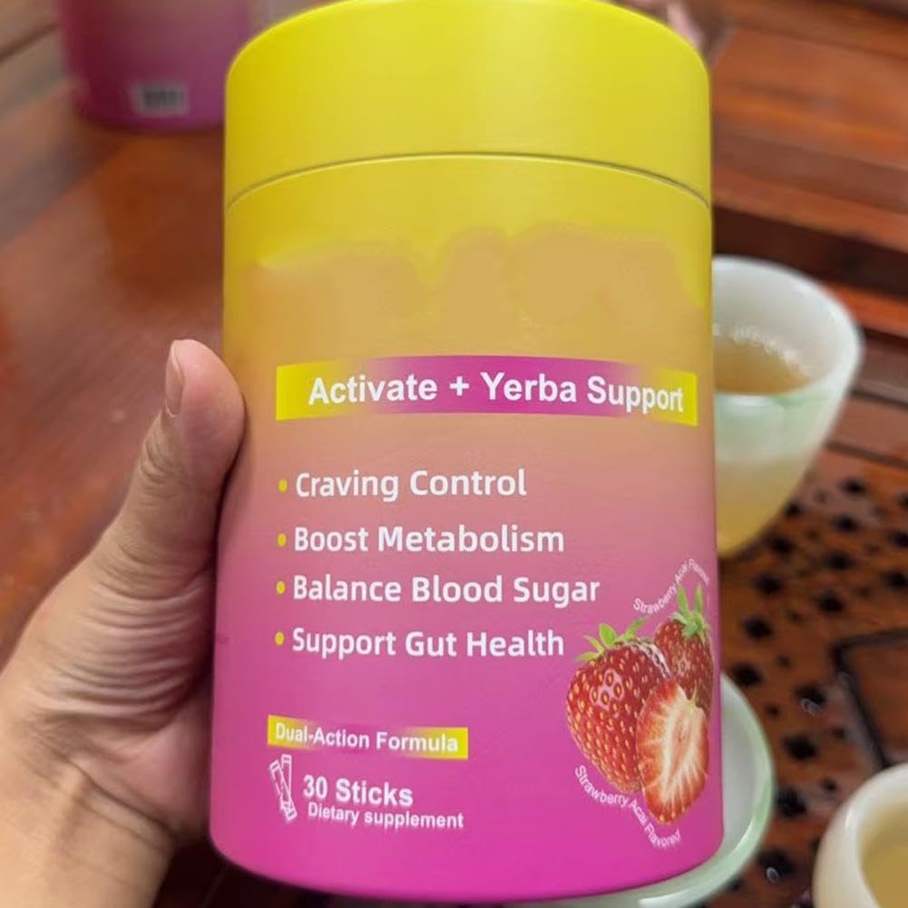 Cutting Mix, Cutting Drink Mix - Berberine, 5-HTP, Yerba Mate & Magnesium, FOS | Supports Satiety Signaling, Energy & Gut Health | Strawberry Açaí Flavor | Vegan, Sugar-Free, 30 Sticks — view 5