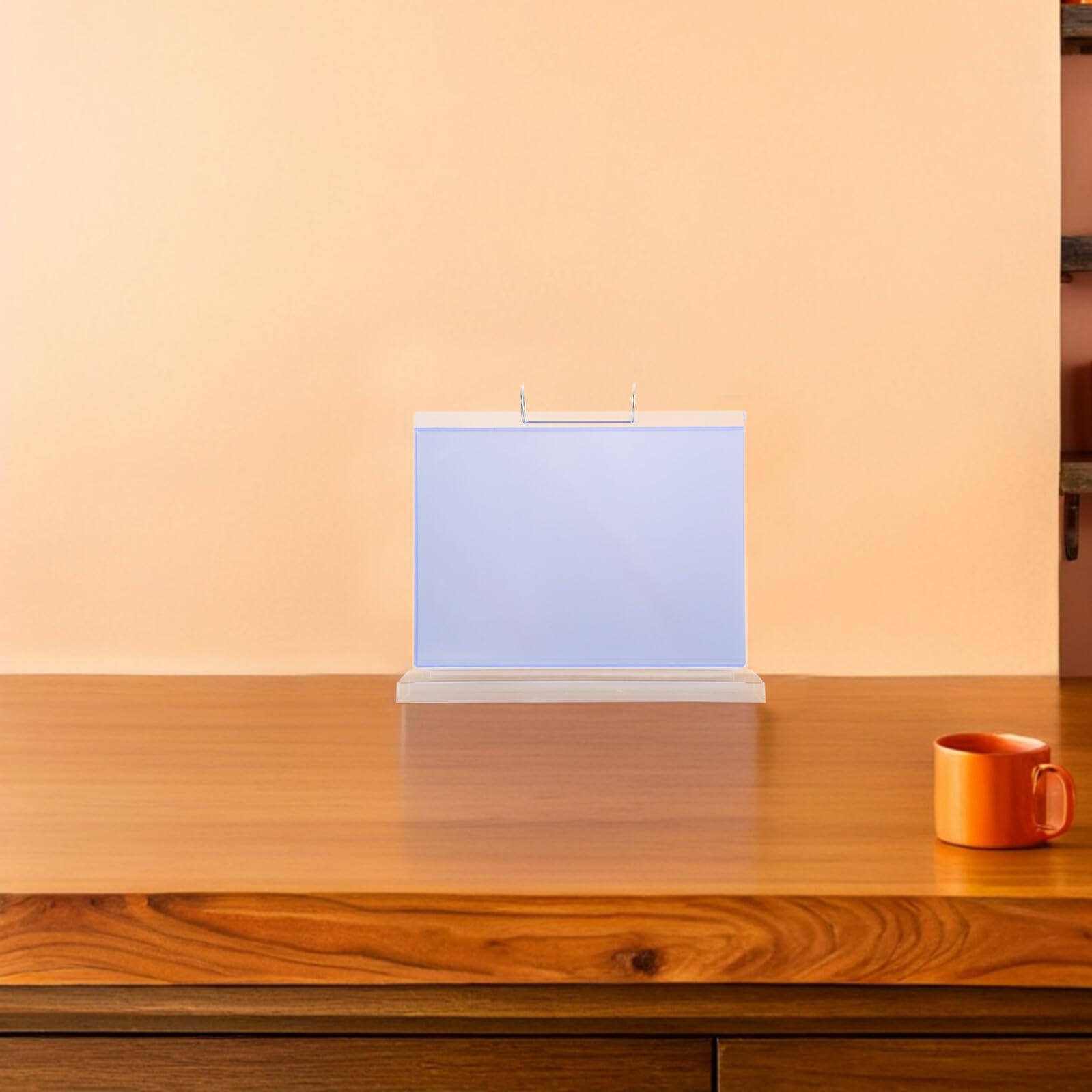 Soporte de Menú Horizontal Transparente A6 6 Páginas Abatibles Expositor de Plástico para Letreros de Mesa Base Estable para Restaurante Cafetería y Hotel