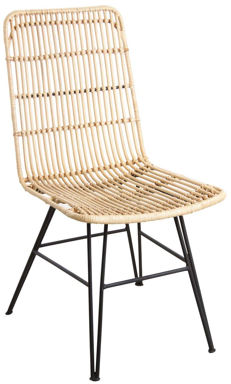 Chaise en rotin et métal Maïa AUBRY GASPARD l'élégance naturelle d'un design tressé haut de gamme