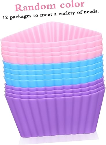 Miniatura 3 de Cabilock Juego de moldes de silicona para tartas, forros amarillos para cupcakes gigantes para hornear color aleatorio