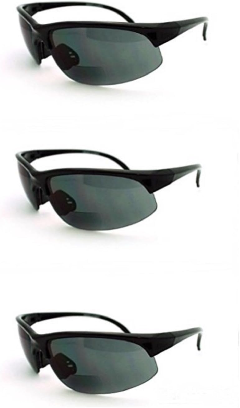 3 Pairs Men and Women Sunglasses with Bifocal Reading Lens Half Rim Sports Fashion