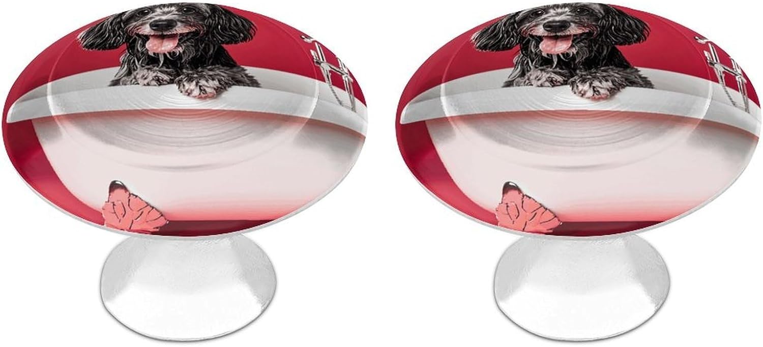 2 Pack Cabinet Knobs,Decorative Drawer Pulls, Bathtub Dog