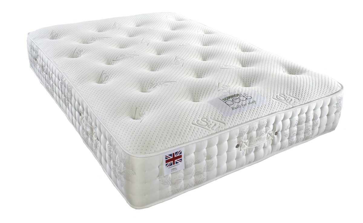 Somnior Eleanor Divan Bed Base 4 Drawers & 54" Floor Standing Headboard Velvet in White | Size: Double