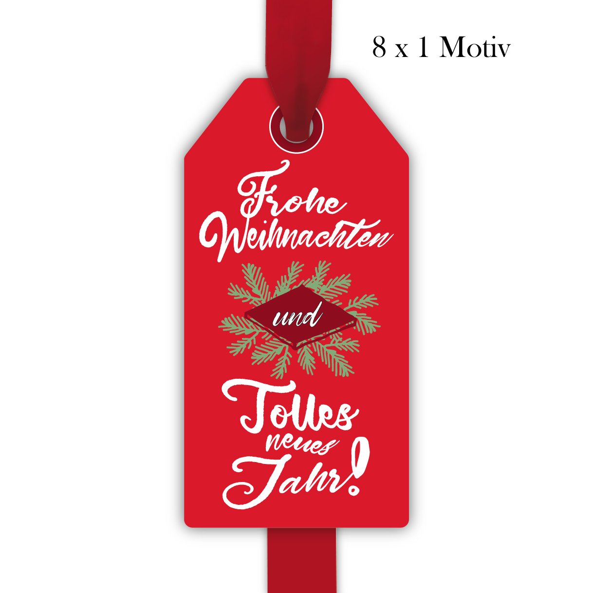 Kartenkaufrausch 80 rote Retro Vintage Weihnachts Geschenkanhänger farbig Geschenkkarten Papieranhänger Hängeetiketten für Weihnachten mit Weihnachts Glückwunsch • zum Verzieren von Geschenktüten
