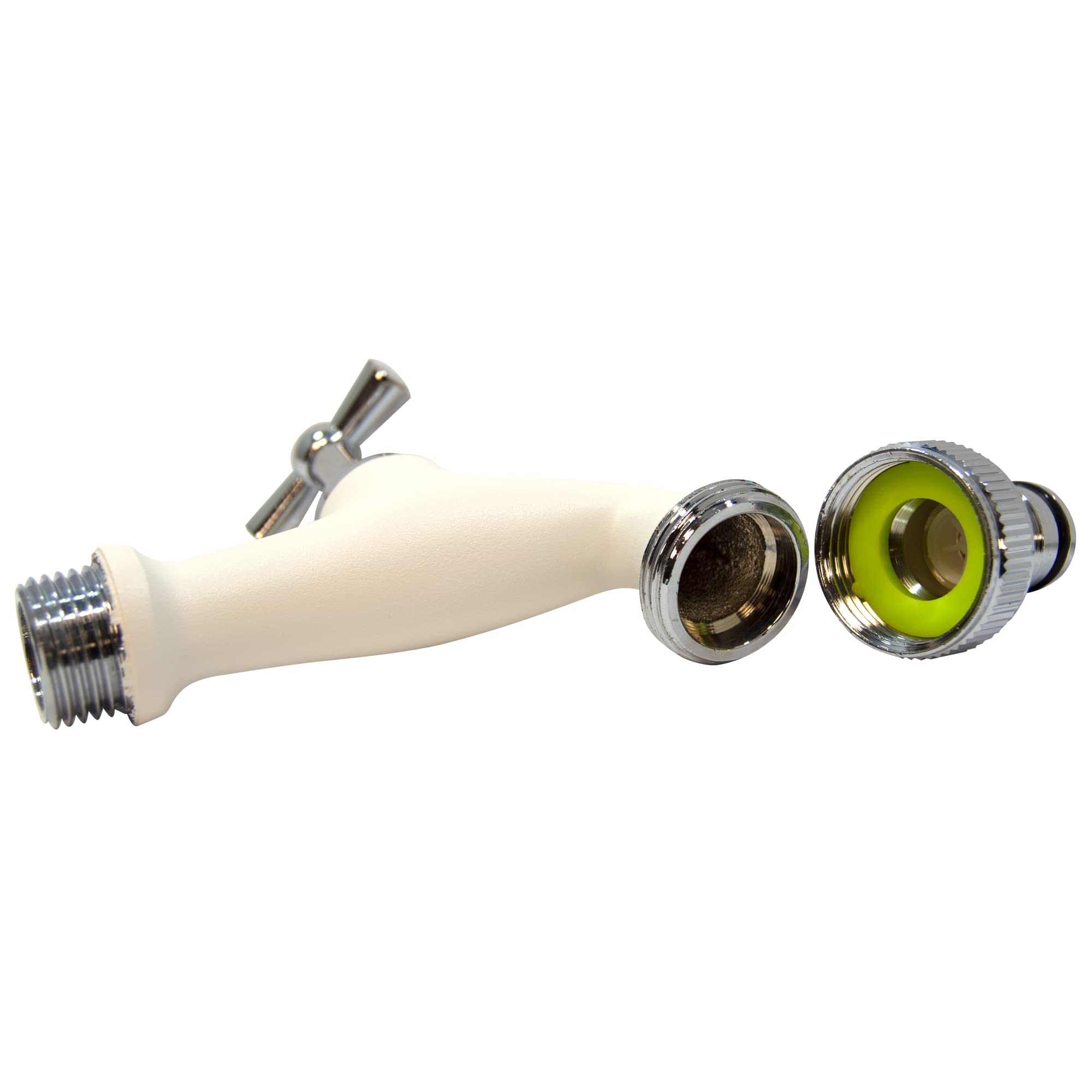 S&M 590207 Grifo de jardín regulable ½” blanco con toma automática para manguera COLORTAPS