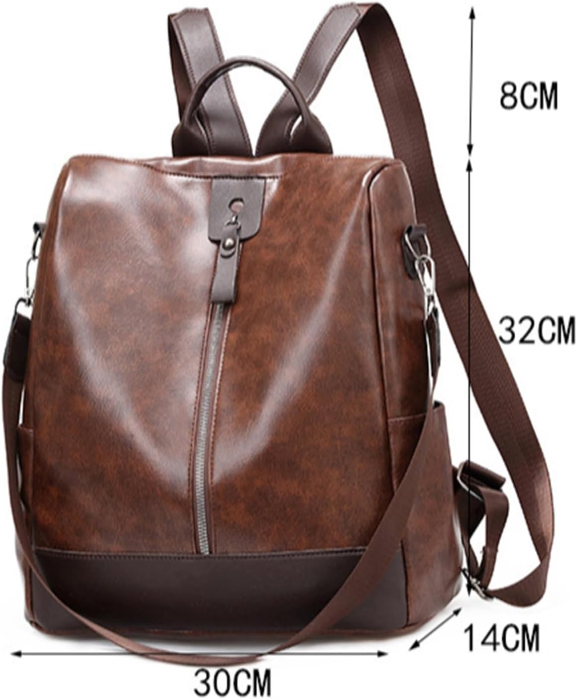 リュック レディース バックパック ショルダーバッグ女性レトロPUレザーバックパックカジュアルショルダーバッグ 軽量 通勤 (色 :