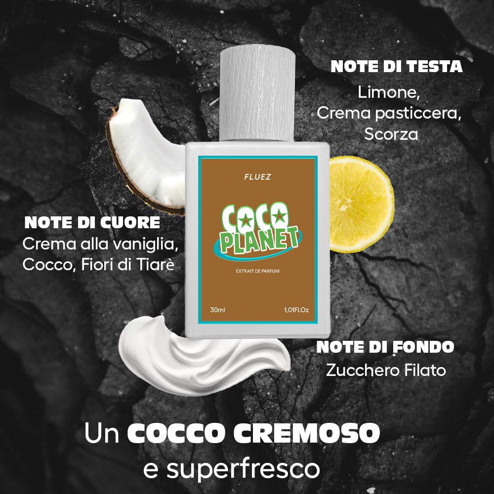 FLUEZ Extrait de Parfum, Collezione Anni '90, 30 ml, Profumo Unisex con Varianti di Fragranze (COCO PLANET)