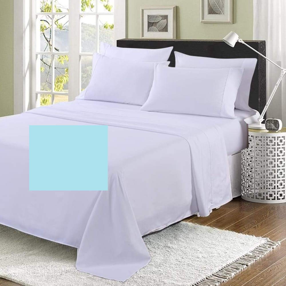 Bedtime Comforts Ltd Duck Egg Blue Emperor Flat Sheet (120" X 112") Over 20 Colours 300 Thread Count (Duck Egg Blue)