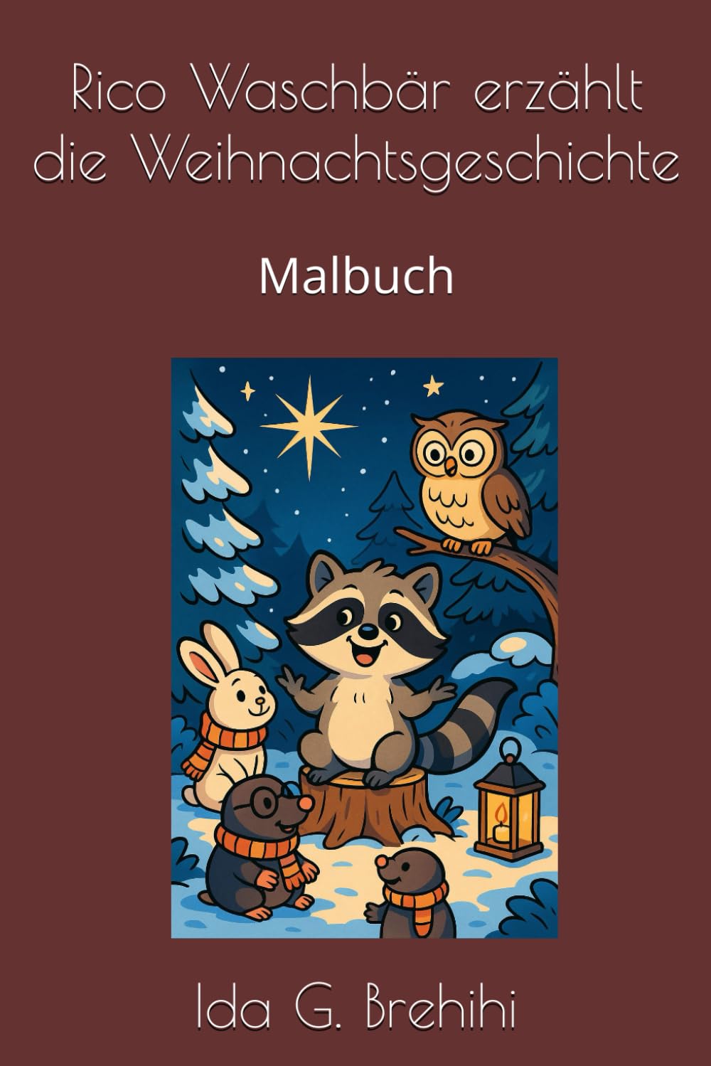 Rico Waschbär erzählt die Weihnachtsgeschichte: Malbuch