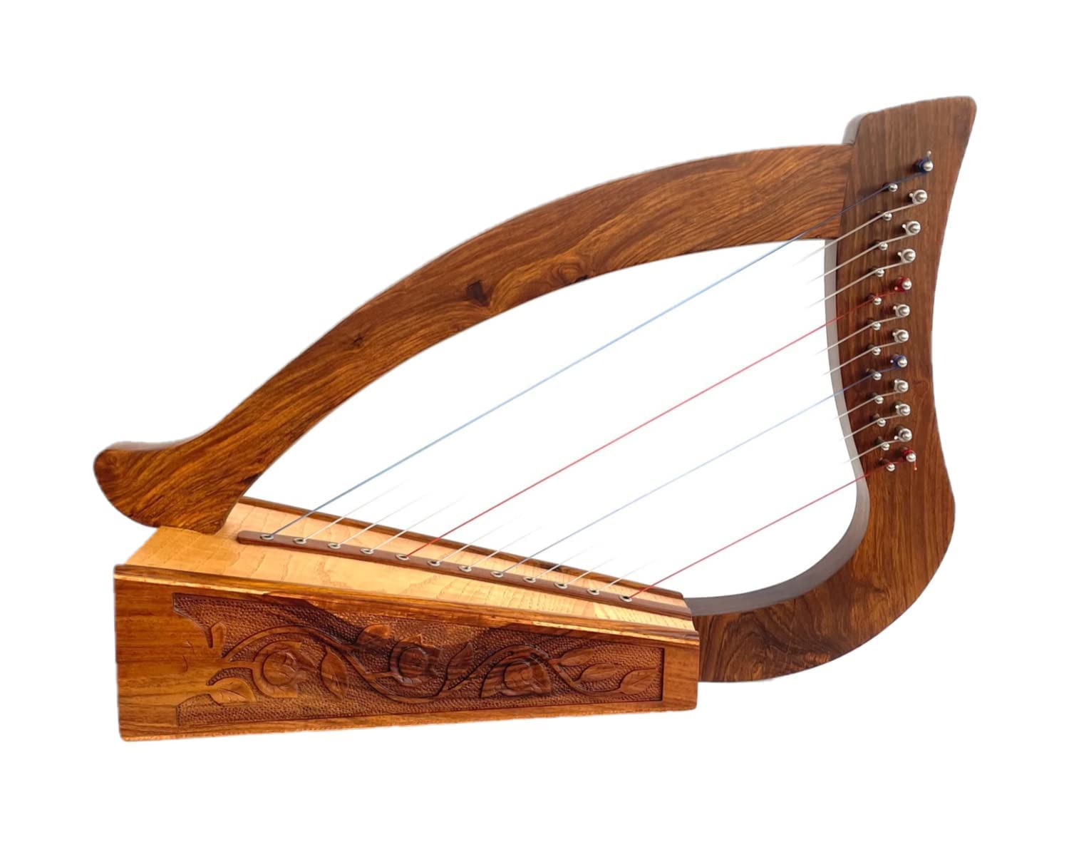 Uzman - Harpe celtique 12 cordes - Avec clé d'accordage - Cordes de rechange - Harpe pour bébé idéale pour les débutants - Harpe débutante pour enfants - Fabriquée à la main