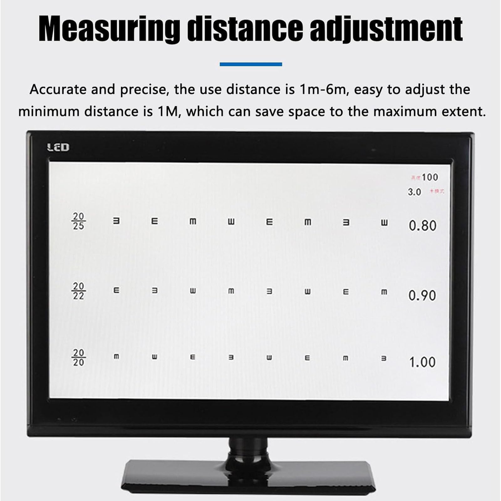 Digitale Sehschärfetafel,Sehschwäche Sehtesttafeln mit Fernbedienung,LCD Optische Augentafel Mehrere Sehziele,Optometrie für Augenuntersuchung Schule Krankenhaus,18.5in
