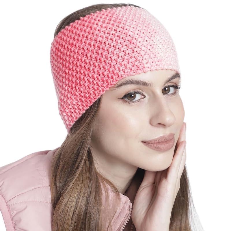 magic needles Headband Earwarmers for Winters | Handmade with Woolen Unisex Earwarmer Earmuffs Earcap Earcover Soft Headwrap Warm Winter Accessories (Multi Color 10138)-picture-19