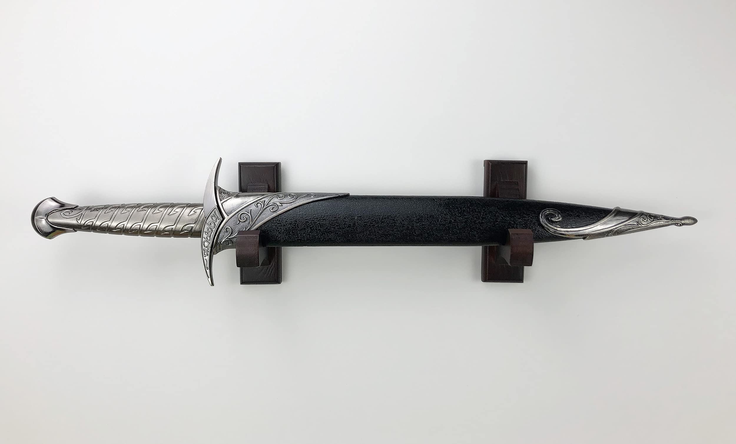 NANGOPOP Sword Wall Mount Display Hooks - Wood Sword Holder Rack, Hanger for Martial Arts Weapons, Axe, Knife, Dagger, Lightsaber and Wizard Wand at Home or Office