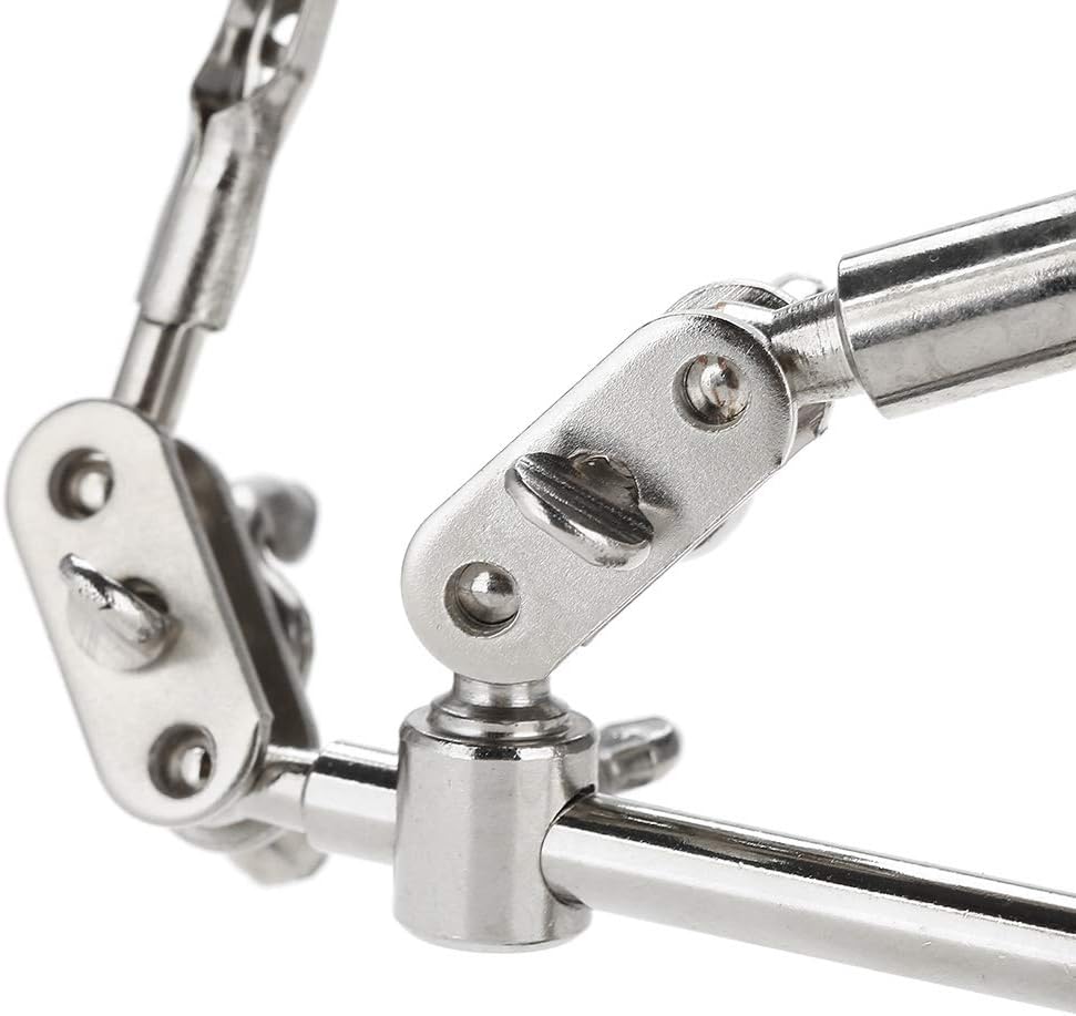3rd Hand Magnifier Station 5x Magnifying Glass Stand With Two Alligator Clips Adjustable And Rotatable For Jewelry Assembly Repair Modeling Hobbies And Crafts