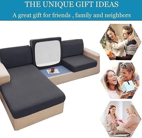 Miniatura 3 de Fundas de cojín para sofá individuales en forma de L, fundas de cojín para sofá de 32 cojines, lavable, protector de muebles con parte inferior