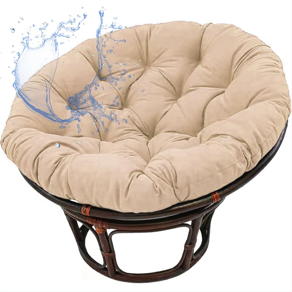 Aocase Versatile Waterproof Thick Papasan Chair Replacement Cushion Egg Chair Pad, Washable Round Hanging Basket Seat Cushion Replacement for Garden, Patio, Living Room Home,NO13,70×70cm
