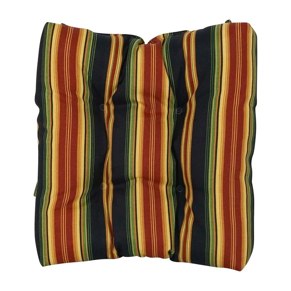 4 Piece Beautiful Striped Print Red Color Outdoor Seat Cushions for Patio Furniture 16 in. D X 16 in. W X 3.5 in. H Size, Fade & Uv Resistant Reversible | All Season Pretty Yellow Shade, Durable