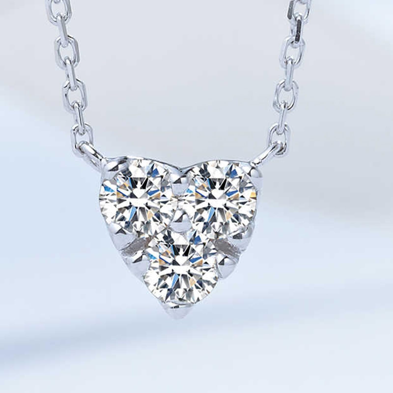 9-karatowe białe złoto damski łańcuszek, trzy gwiazdki serce naszyjnik z diamentem 0,18 ct, złoty wisiorek 9 K, prawdziwa biżuteria