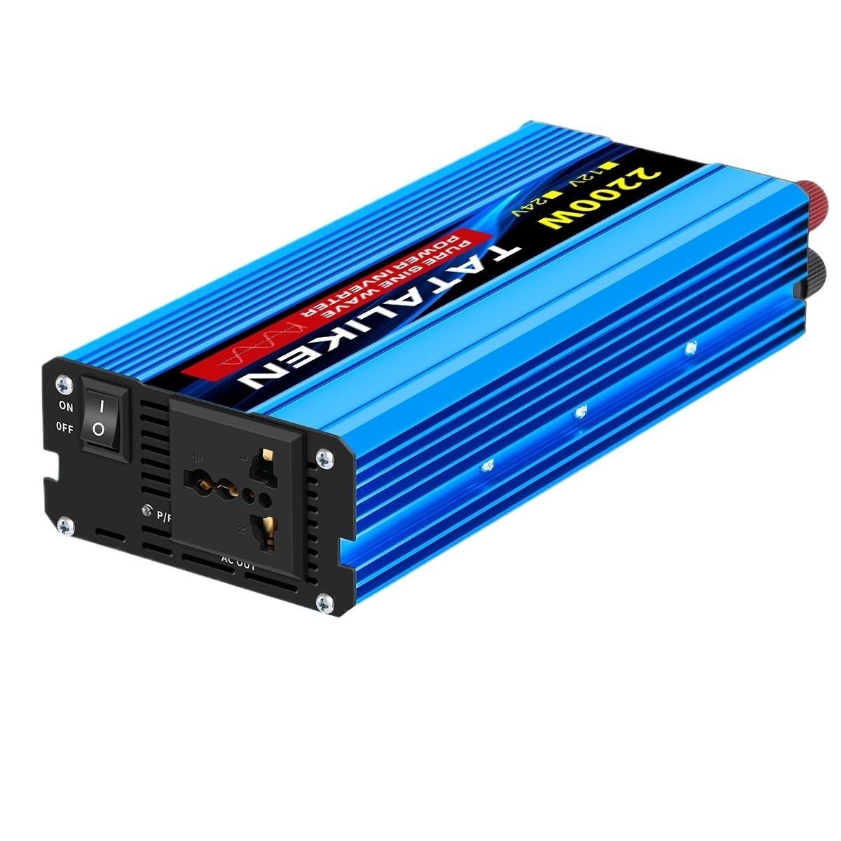 Inverter Auto,Inverter Onda Pura Inverter a onda sinusoidale pura 1000W-4000W CC 12V/24V a CA 220V 50Hz Inverter di potenza Caricabatterie(24V2200W 220V)