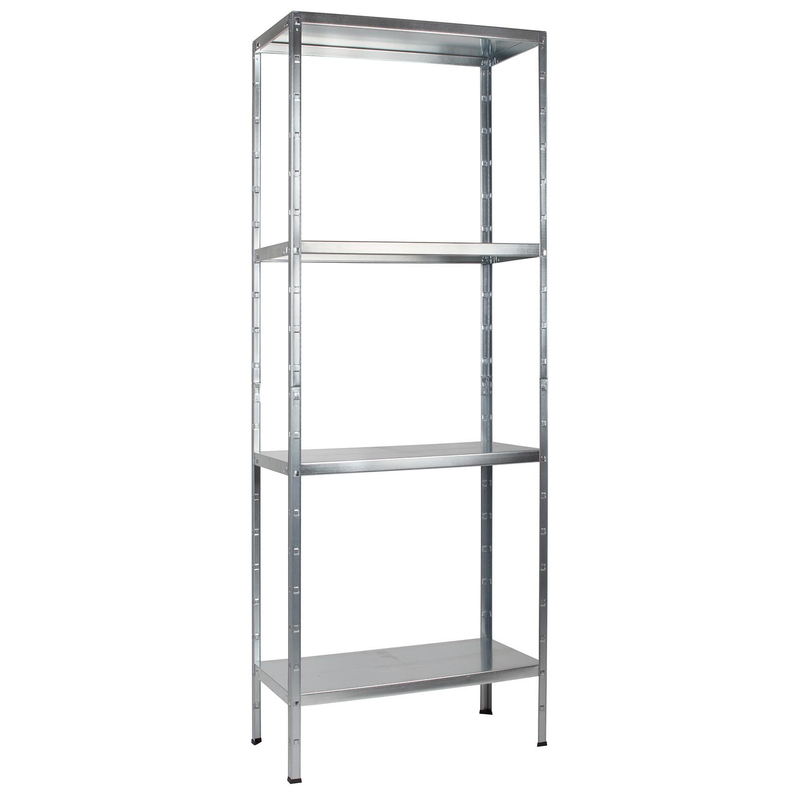 SCHULTE Regalwelt Regał wtykowy z 4 półkami PowerMAX, udźwig 65 kg, 180 x 60 x 40 cm (wys. x szer. x gł.), ocynkowany (regał magazynowy, warsztatowy, piwnica, garaż, regał metalowy