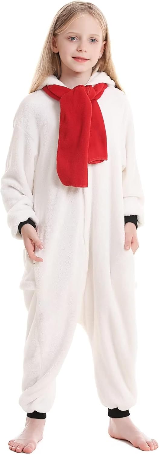 DarkCom Kids Animal Onesie,Women and Mens Snowman Onesie Halloween Costume Christmas Pajamas Sleepwear - Image 3