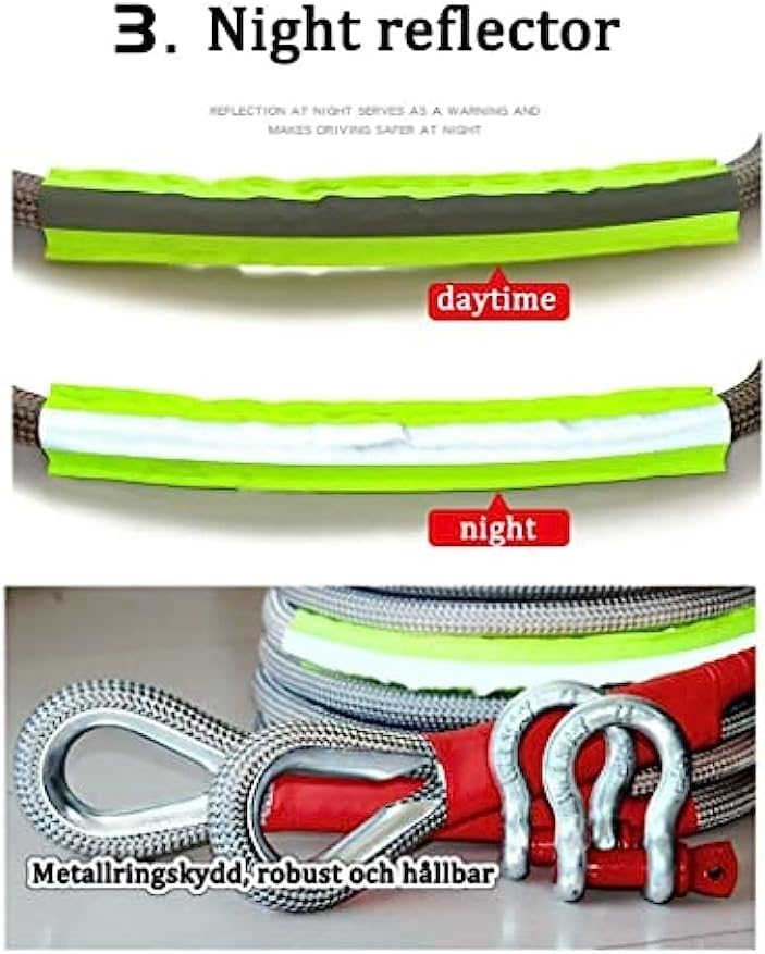 牽引ロープ 牽引ワイヤー 牽引ベルト けん引ロープ 長さ 5m 7m 9m 牽引ロープトラック 緊急ロープ 最大牽引力18t 耐久性