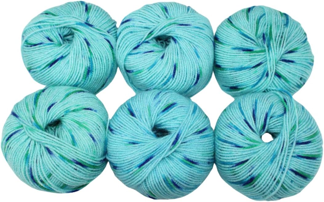 Knitsilk Feather Soft Knitting Yarn – 100% Acrylic | 4-Ply, 6 x 25g Each (Total 150g) | Super Soft Yarn for Baby Clothes, Blankets, Sweaters & DIY Crochet Projects | Pack of 6 (Neon-Green)