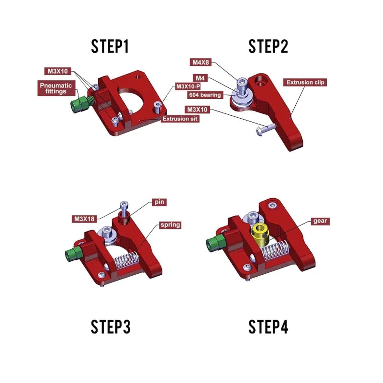 Upgraded Aluminum MK8 Extruder Drive Kit for 3D Printers - Compatible with for Ender 3/3 Pro/3 V2, 5/5 Pro/5 Plus & CR-1(1 set-01)