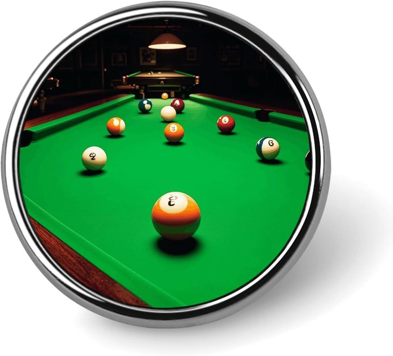 Aluminum Alloy Lapel Pin Round Backpack Pins, Billiards