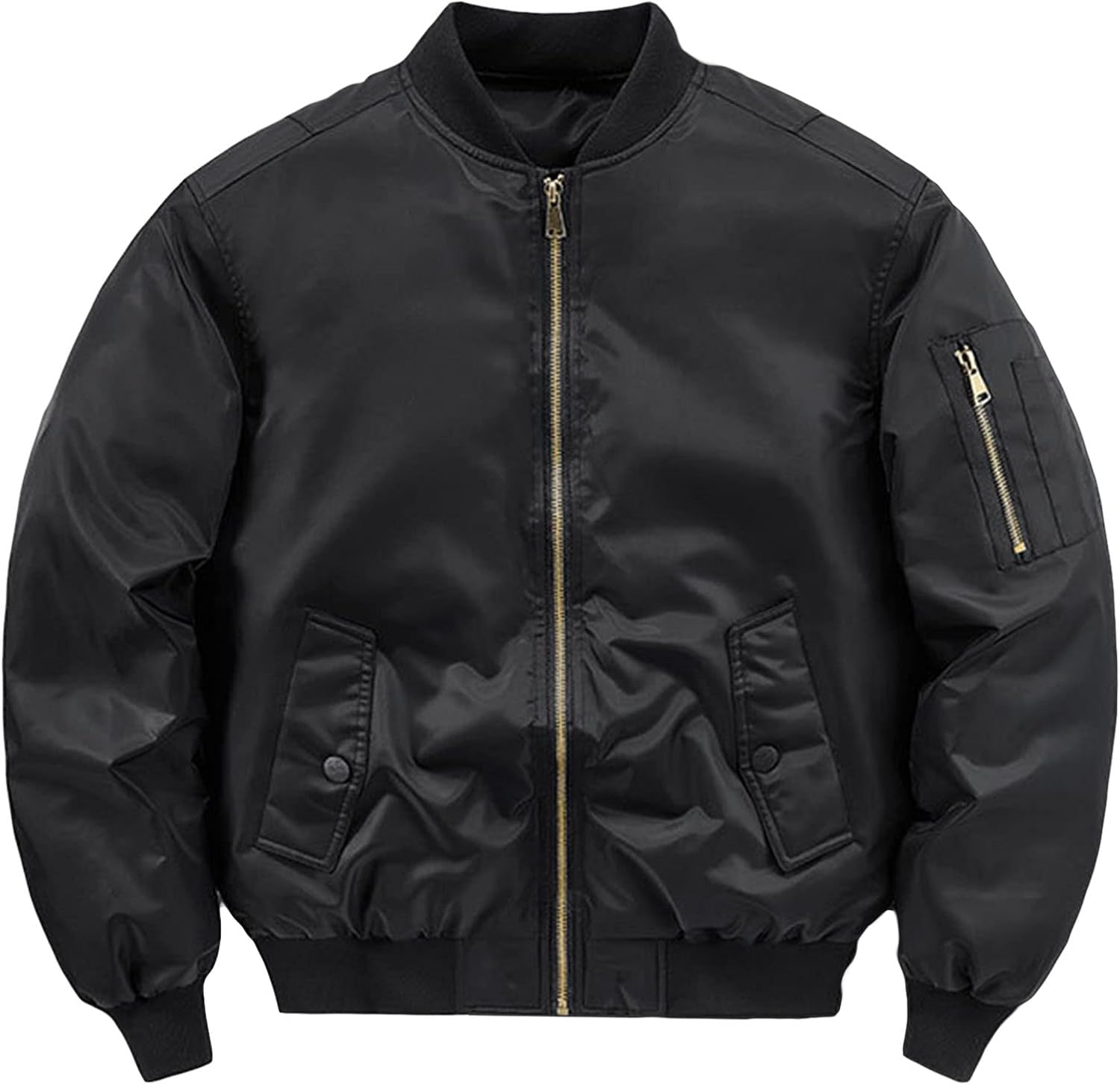 Men's Military Bomber Jacket Zip Lightweight Cargo Sportswear Down Coat Winter Windproof Varsity Baseball Outwear