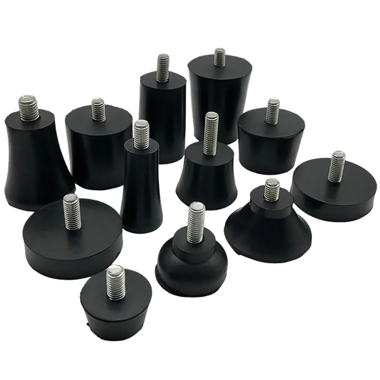 leveling feet, 40Pcs M6 M8 Rubber Adjustable Feet Pad with Screw Table Chair Balck Leveling Foot Furniture Leg Anti-Shock Protecti(M8x20x25x15mm)