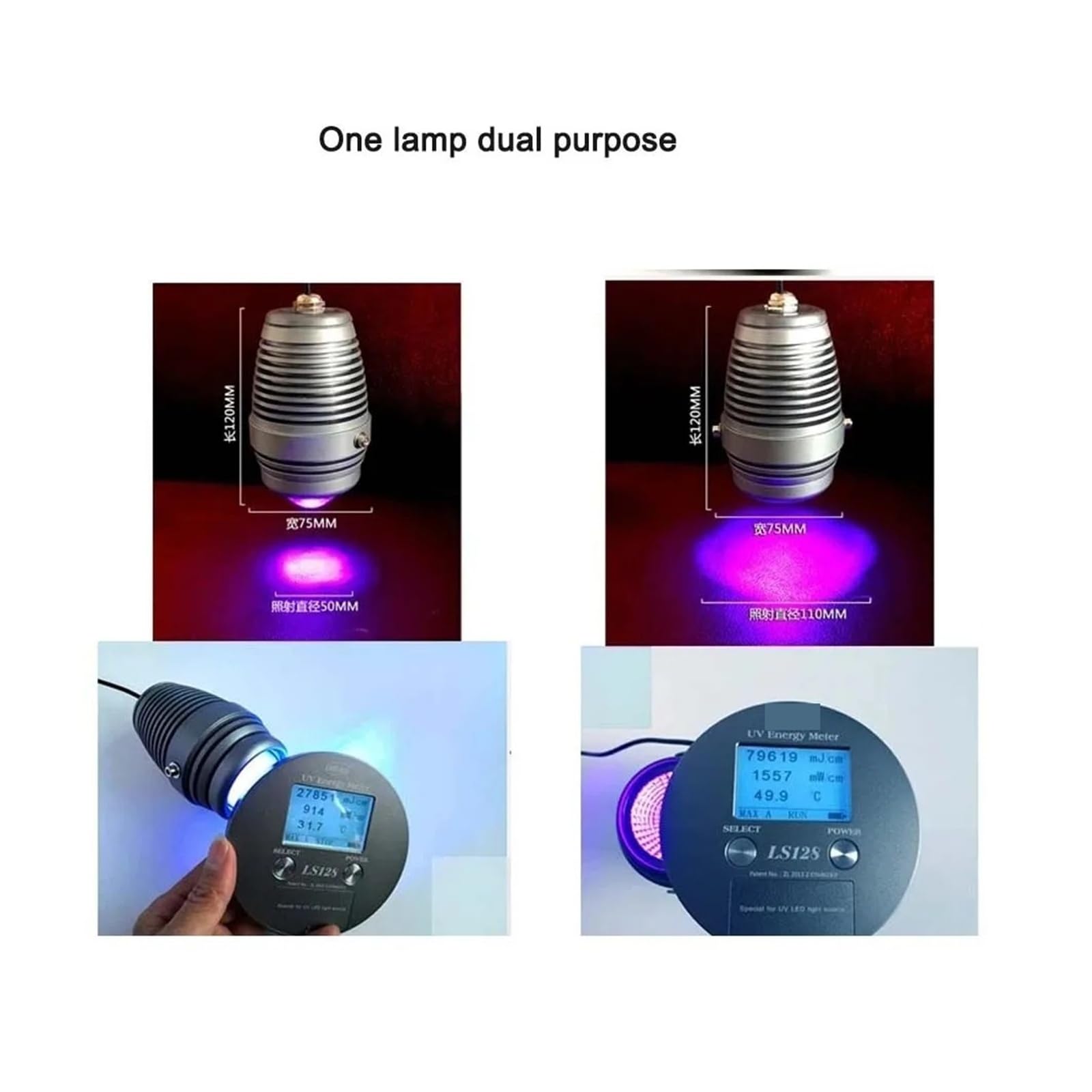 Lampada fotopolimerizzatrice a LED UV da 100 W, 405 nm, 365 nm, 395 nm, colla epossidica, olio verde, schermo in resina, saldatura for circuiti stampati. Polimerizzazione rapida per lavori fai da te(G