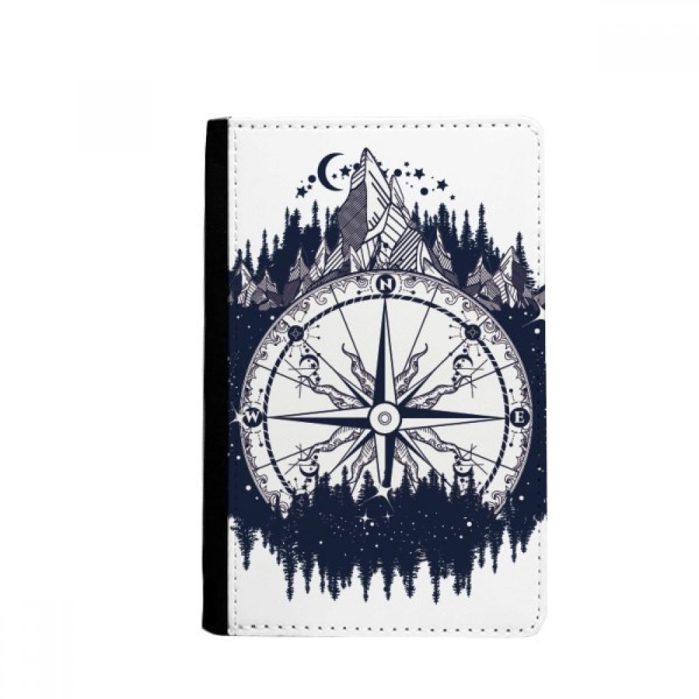 Forest Compass Iceberg Art Pattern Passport Holder Notecase Burse Wallet Cover Card Purse