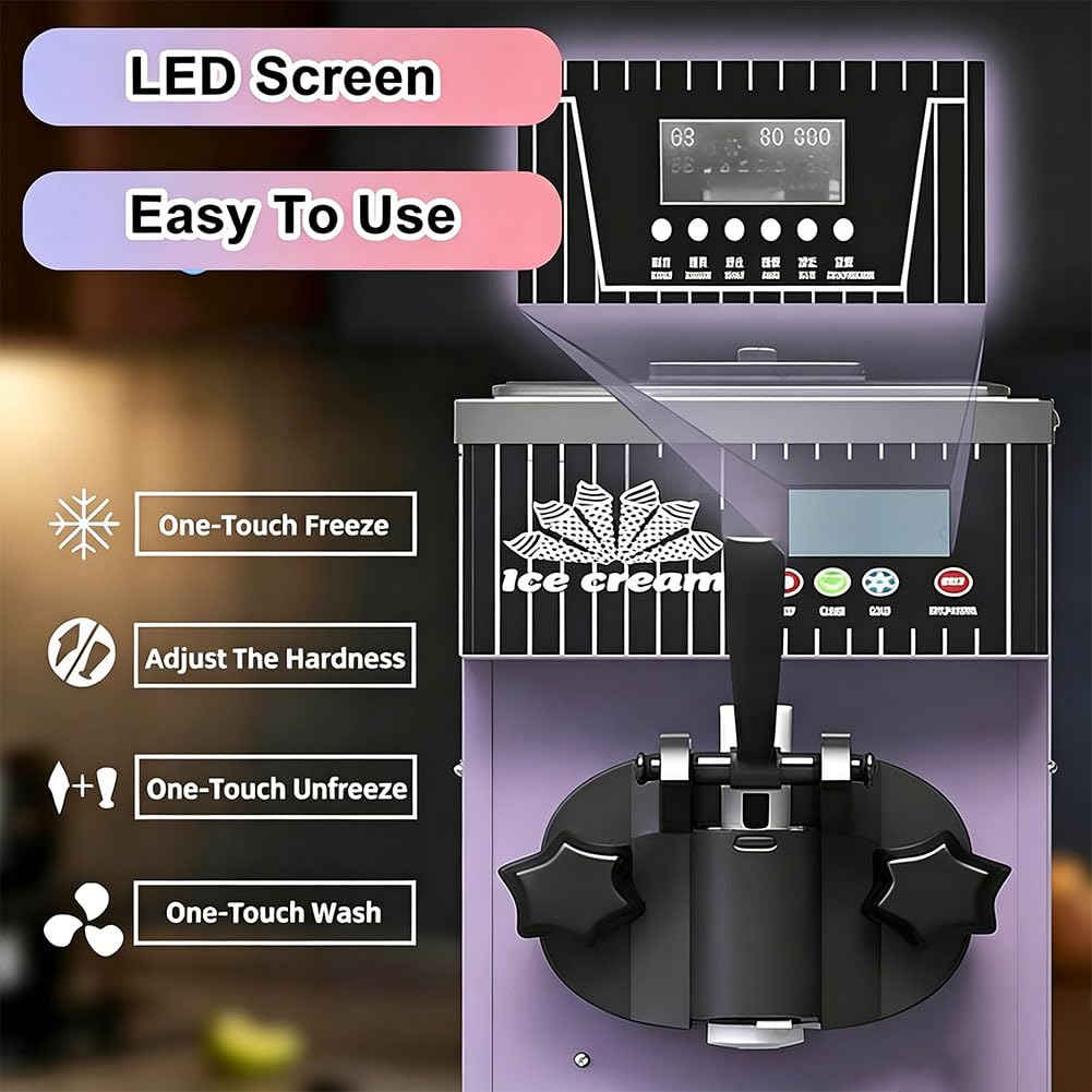 Heladeras Hacer Helado, Ice Cream Maker Maquina para Hacer Helados Maquina Helados Silver